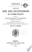 Lettre sur les occupations de l'Académie française...