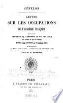 Lettre sur les occupations de l'Académie française