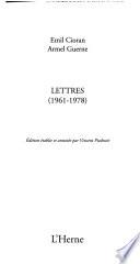 Lettres (1961-1978)