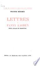 Lettres à Fanny Lagden: texte anglais et traduction
