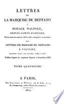 Lettres à Horace Walpole, auxquelles sont jointes des lettres à Voltaire