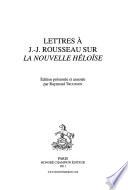 Lettres à J.-J. Rousseau sur La nouvelle Héloïse