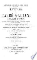 Lettres à Madame d'Epinay ... etc. pub. d'après les éditions originales