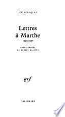 Lettres à Marthe