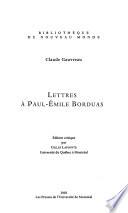 Lettres à Paul-Émile Borduas