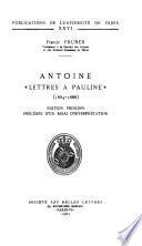 Lettres à Pauline