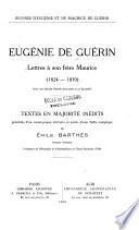Lettres à son frère Maurice (1824-1839)