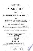 Lettres a Sophie, sur la physique, la chimie, et l'histoire naturelle