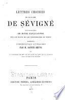 Lettres choisies de madame de Sévigné
