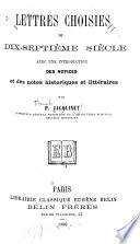 Lettres choisies du dix-septième siècle
