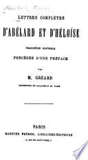 Lettres complètes D'Abélard et D'Héloïse
