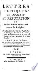 Lettres critiques