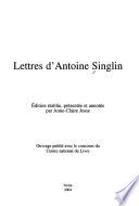 Lettres d'Antoine Singlin