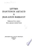 Lettres d'Antonin Artaud à Jean-Louis Barrault