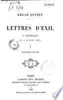 Lettres d'exils à Michelet et à divers amis