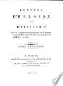 Lettres d'Heloise et d'Abailard. Ed. ornee de huit figures gravees par les meilleurs artistes de Paris