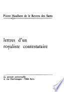 Lettres d'un royaliste contestataire