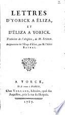Lettres d'Yorick a Éliza