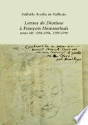 Lettres de Diotime ˆ Fran�ois Hemsterhuis III