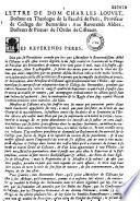 Lettres de Dom Charles Louvet,...proviseur du Collège des Bernardins, aux Révérends abbezn docteurs et prieurs de l'Ordre de Cisteaux