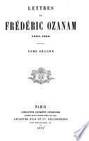 Lettres de Frédéric Ozanam, 1831-1853