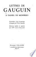 Lettres de Gauguin à Daniel de Monfreid