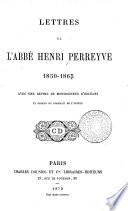 Lettres de l'Abbé Henri Perreyve 1850-1865