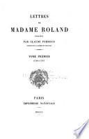 Lettres de madame Roland