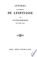 Lettres de mademoiselle de Lespinasse