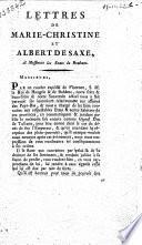 Lettres de Marie-Christine et Albert de Saxe, a messieurs les Etats de Brabant