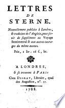 Lettres de Sterne
