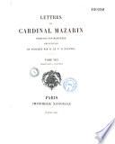 Lettres du cardinal Mazarin pendant son ministère