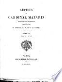 Lettres du cardinal Mazarin pendant son ministère