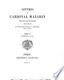 Lettres du cardinal Mazarin pendant son ministère