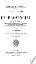 ... Lettres écrites à un provincial