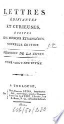 Lettres édifiantes et curieuses écrites des missions étrangères