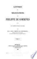 Lettres et négociations de Philippe de Commines
