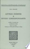 Lettres inédites à divers correspondants