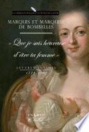 Lettres intimes (1778-1782)