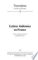 Lettres italiennes en France