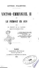 Lettres italiennes Victor-Emmanuel 2. et le Piémont en 1858