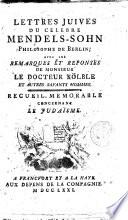 Lettres juives du célèbre Mendels-sohn, philosophe de Berlin