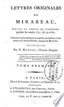 Lettres originales de Mirabeau
