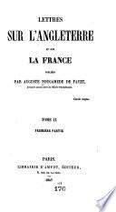 Lettres sur l'Angleterre et sur la France