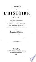 Lettres sur l'histoire de France