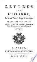 Lettres sur l'Islande, traduites du suedois par Lindblom. Avec figures