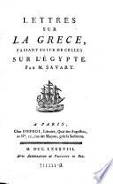 Lettres sur la Grèce