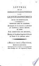 Lettres sur le joueur d'echecs de M. de Kempelen