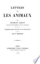 Lettres sur les animaux