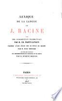 Lexique de la langue de J. Racine